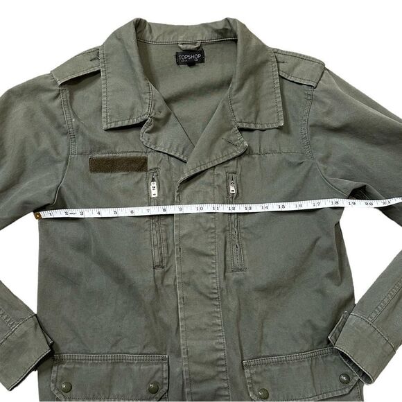 Topshop Military Style Utility Shacket Coat Size 6 - Picture 12 of 15
